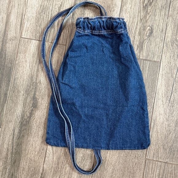 Rare Authentic Vintage 1980’sYves Saint Laurent rive gauche denim drawstring bag